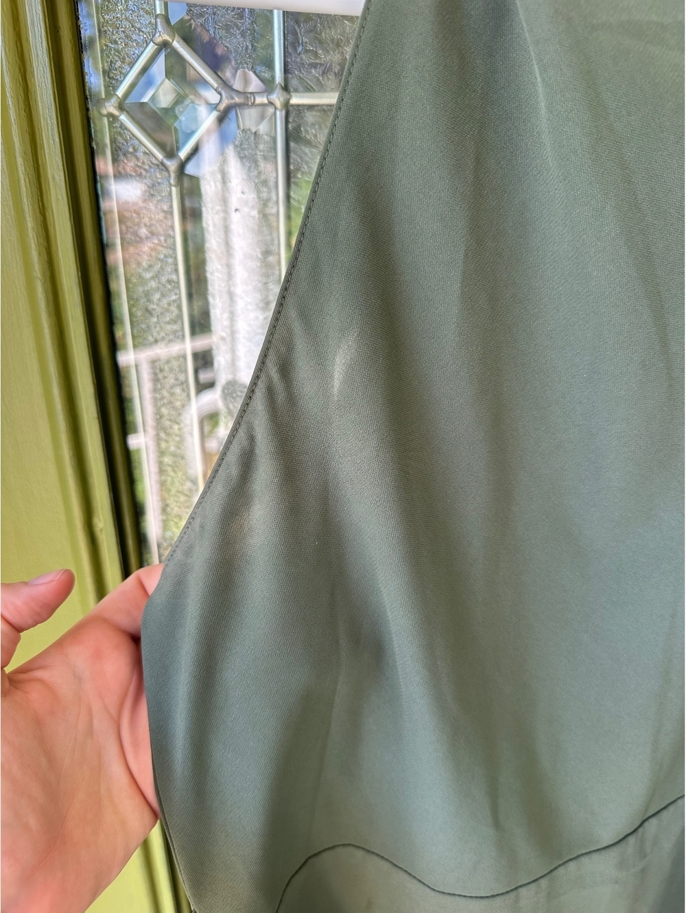 Amanda Uprichard Olive Green Sleeveless High Neck Dress Size large - Picture 2 of 6